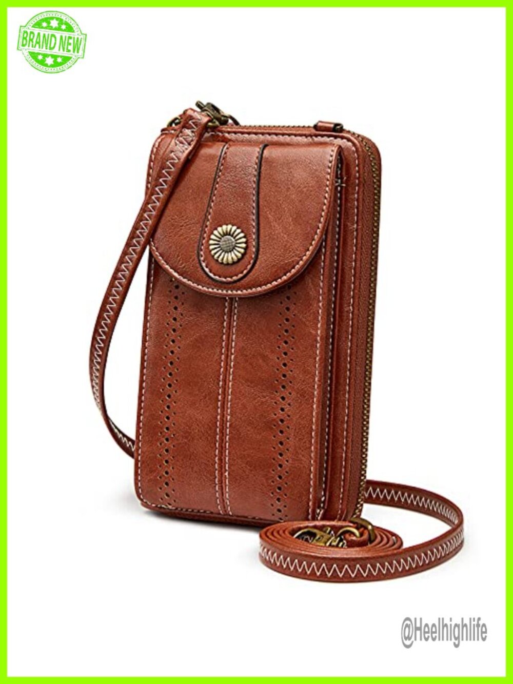 RFID Blocking Crossbody Cell Phone Purse PU Leather Wallet